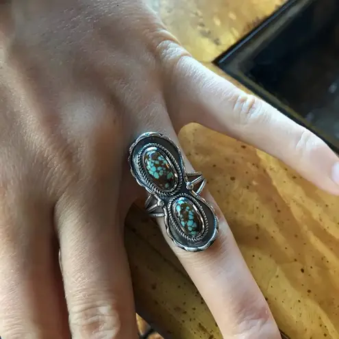 Royston Blue Horizon Turquoise Sterling Silver Horseshoe Ring Size 7