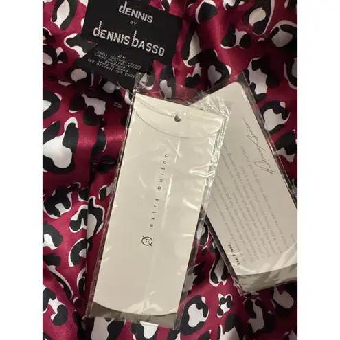 NWT Dennis by Dennis Basso Hot Pink Satin Short Zip