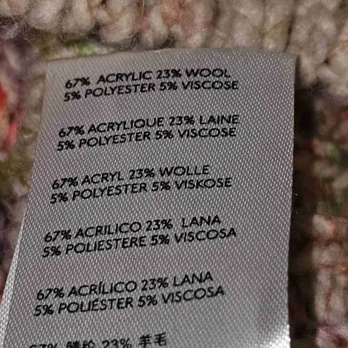 Pilcro Anthropologie Womens Brown Pink Fringe Knit Hoodie Sweater Small Brown