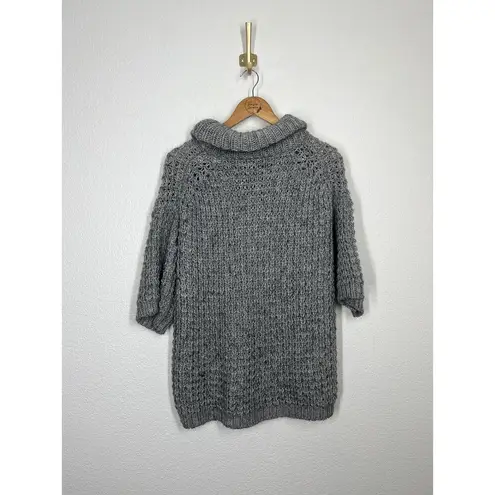 Tracy Reese Plenty By Cowl Neck Chunky Knit Sweater XS Oversized Gray Layering