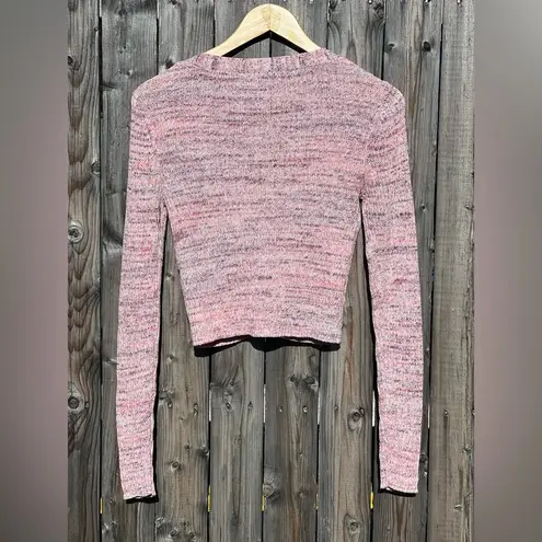 Intermix Kiera Marled Knit Cardigan in pink Size S