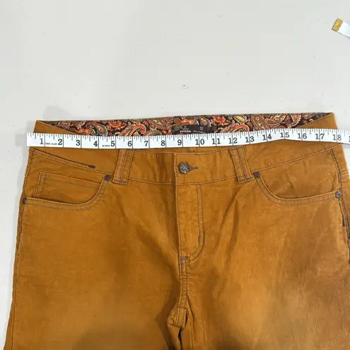 prAna Tan/Gold Straight Leg Corduroy Pants Size 12 EUC