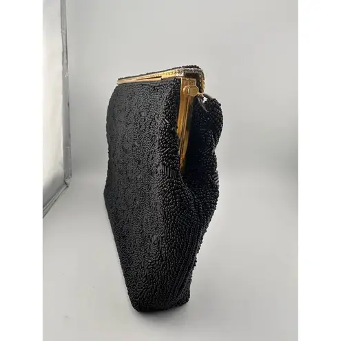 Vintage Black Beaded Evening Handbag