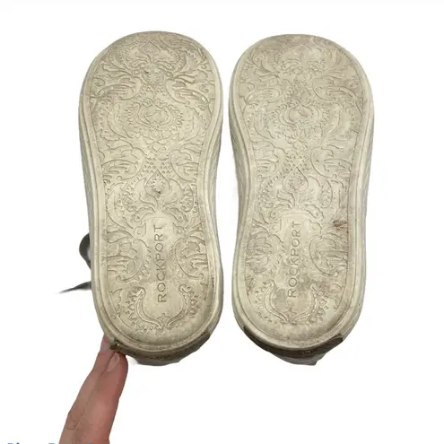 Rockport Cobb Hill Willa Mid Top Gray Brown Leather Sneakers Shoes Size 6