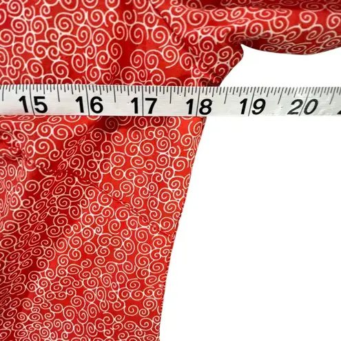 Tizzie Shirt Women S Orange Geometric Button Up 3/4 Flip Cuff Modern Chic Blouse