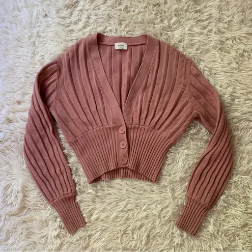 Aritzia Wilfred Plunge Front Cardigan in Pink Size XS