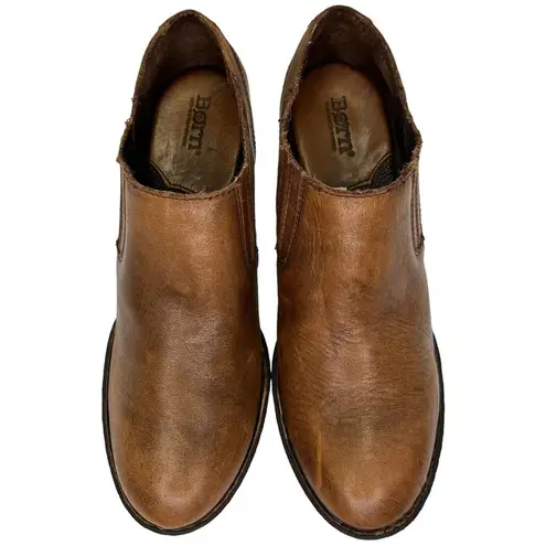 Born Breckin Ankle Pump Leather Block Heel Opanka Marrone Brown 9