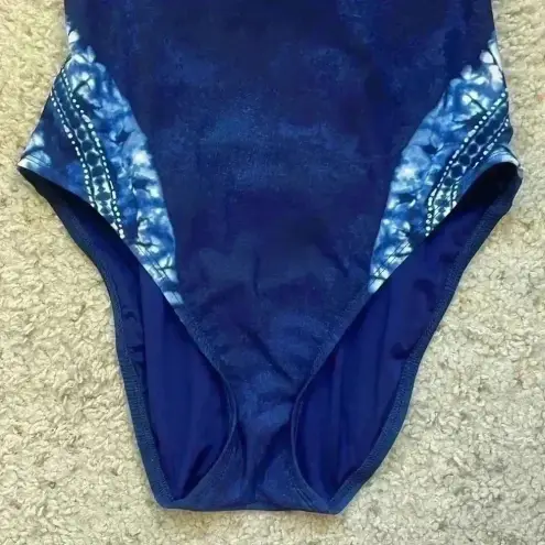 La Blanca Boho Tie Dye One Piece Swimsuit Blue Size 6