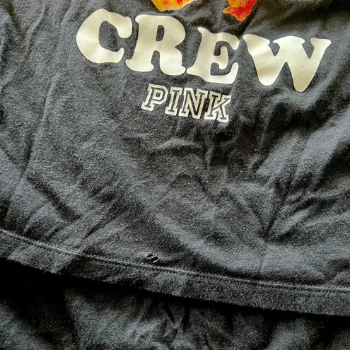 PINK - Victoria's Secret Pink Victoria’s Secret Breakfast Crew V-Neck Tee Charcoal Black Size L