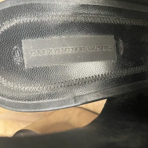 Alexander Wang Nadia Leather Cut Out Peep Toe Silver Heel Shoes Size 8