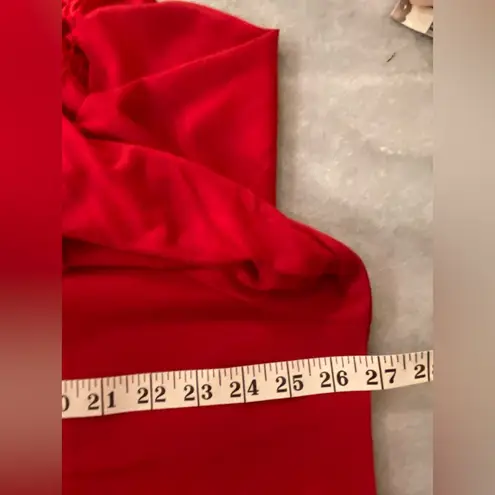 NWT Serengeti Size 1X Red Lace 3/4 Sleeve Henley Pintuck Pleated Tunic Top