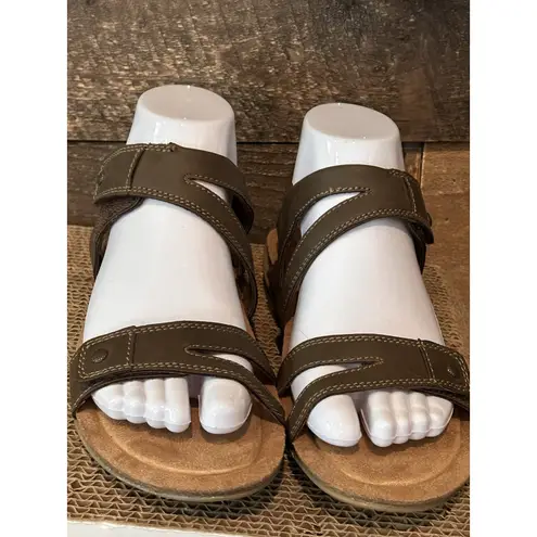 Khombu AVA Sport Solace Comfort Sandals Womens 7M Toffee Brown Ankle Strap