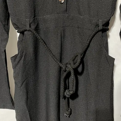 Area Stars New Long Sleeve Button Front Belted Jumpsuit Bella Black Size XS