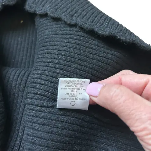 Milly New York 100% Cashmere Chunky Gold Chain Knit Halter Top Black/Gold XS (P) Black