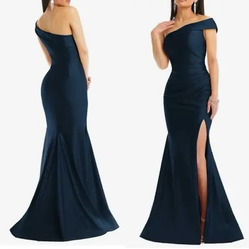 Cynthia & Sahar Luz Luxe Satin Stretch Formal Gown in Midnight Navy Size XXL