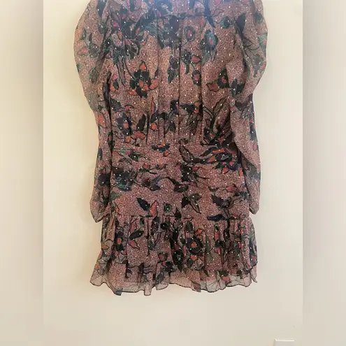 Ulla Johnson Black coral Cecily silk mini dress 8 NWT