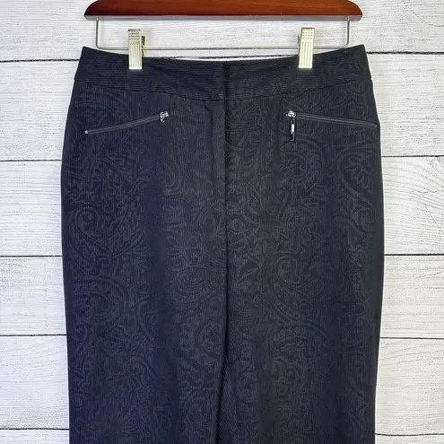 Etcetera Women's Corduroy Paisley Pants Black Size 4 Straight Leg