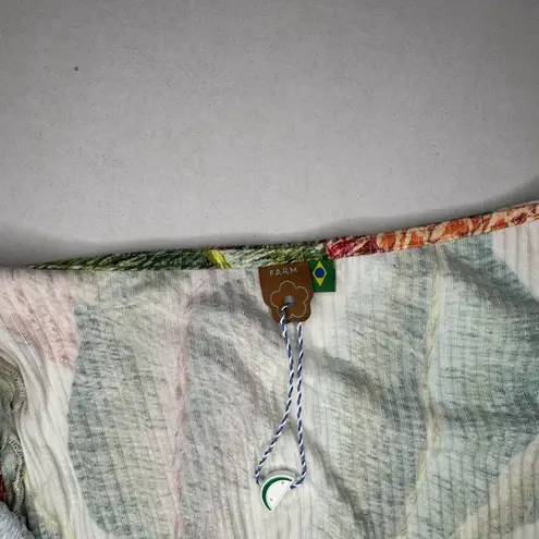 Farm Rio Green and Orange Asymmetrical Cut Out Bodysuit