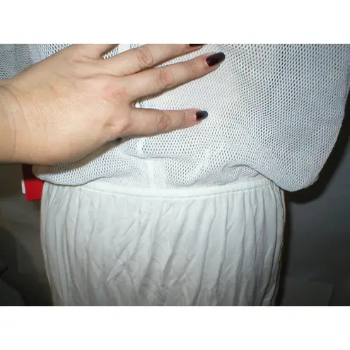 NWT New Josie by Natori Small S White Womens Cover up Dress Mesh Back Tie Soft