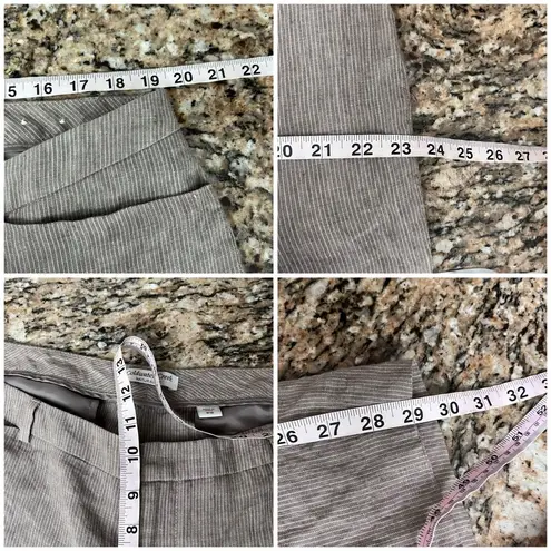 Coldwater Creek Linen Wide Leg Pants 18W Beige Relaxed Fit Coastal Boho