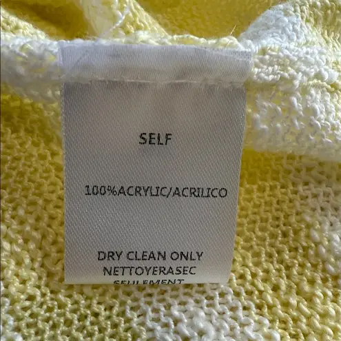 Adora Yellow & White Striped Button Front Slub Yarn Knit Top NWT Size M