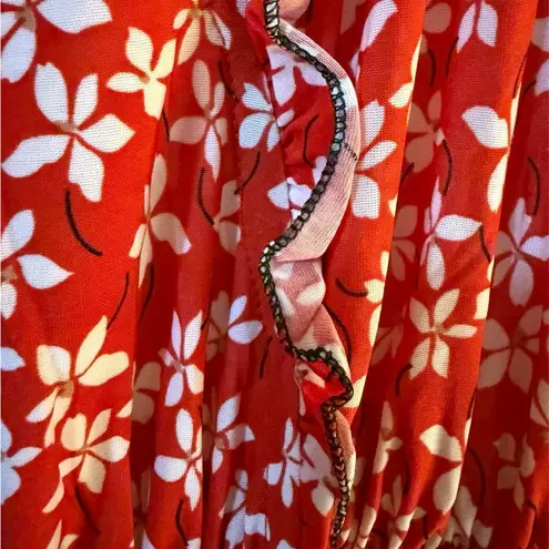 Women’s Red Floral Maxi Dress – Boho Chic & Summer