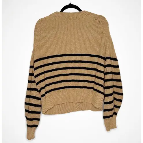 Jonathan Simkhai Clarice Striped Cardigan Sweater Black Brown Size Medium - Image 4