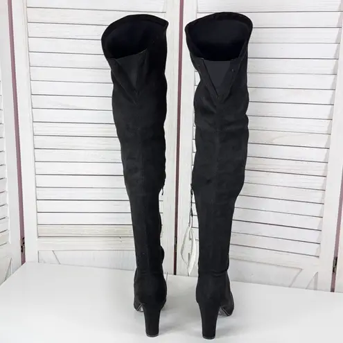 Shoe’n Tale Microfiber Over The Knee Thigh High Boots Black 7.5 Block Heel