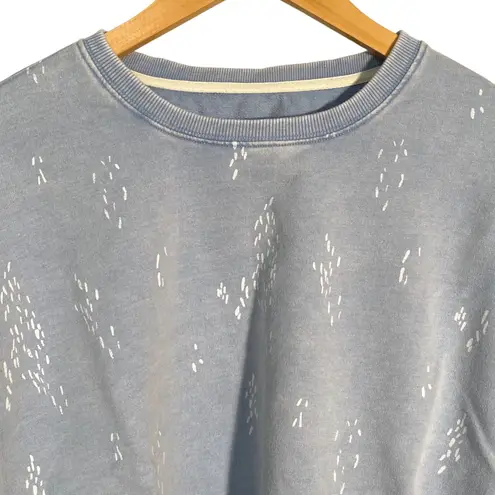 Thread Supply Blue Denim Splash Print Pullover Sweatshirt Women's Size S