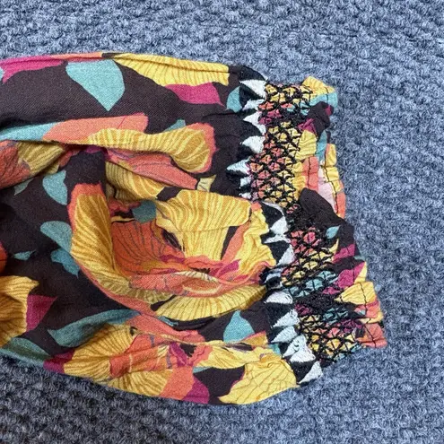 Sundance Hibiscus Tropical Blooms Floral Cotton Top Womens Size Petite M