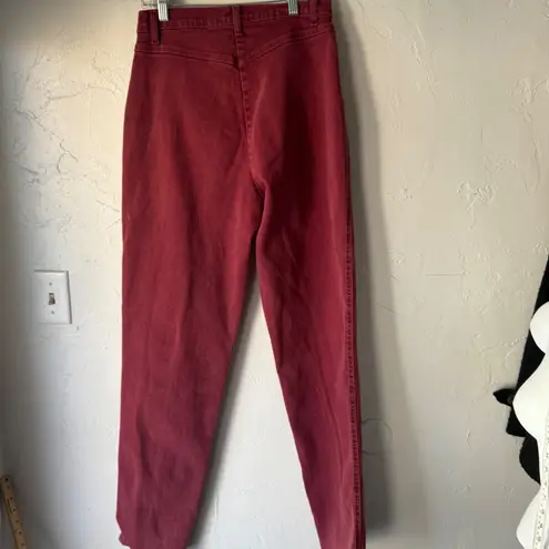 Vintage Roper 80s Burgundy Red Denim Jeans High Waisted Straight Western 26 Tall