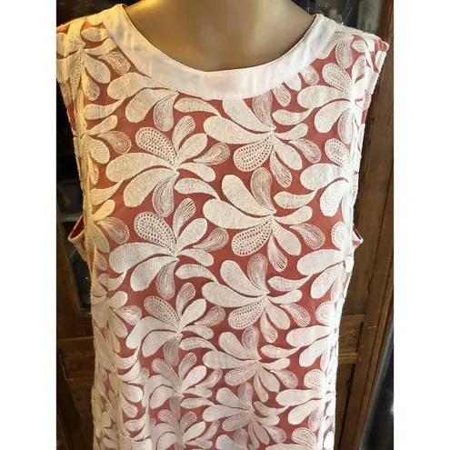 Principles by Bin de Lisi white floral lace overlay sleeveless sheath dress 16