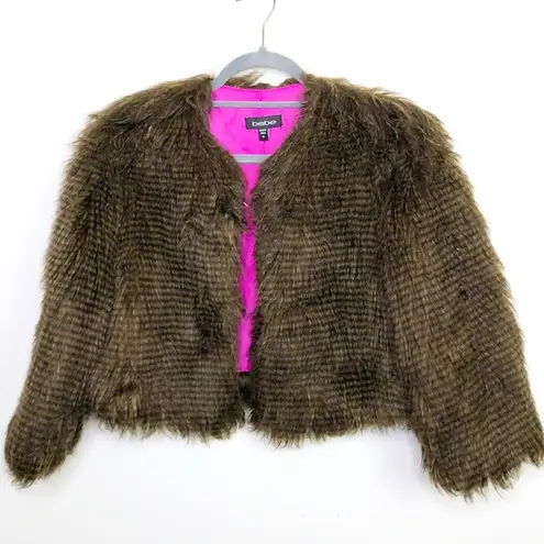 BE Be faux fur Cropped jacket Size M