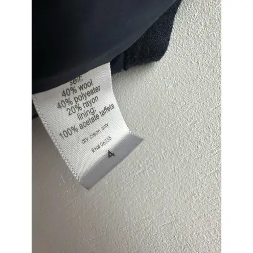 Susana Monaco Navy Wool Blend A Line Lattice Hem Dress by , Sz 4 (b48)