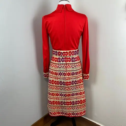 Vintage Mr Blackwell 1970s Midi Dress & Vest Set Folk