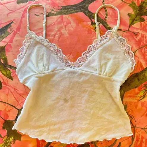 Cosabella y2k italian vintage 2000s white cream lace mesh camisole