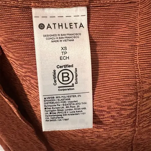 Athleta  Women's Size XS Brown Short Sleeve Button-Up Blouse Casual Top NWT