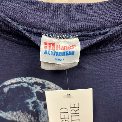 Vintage 90s Arizona Wolf Moon Graphic Navy Blue Crewneck Sweatshirt Nature Large