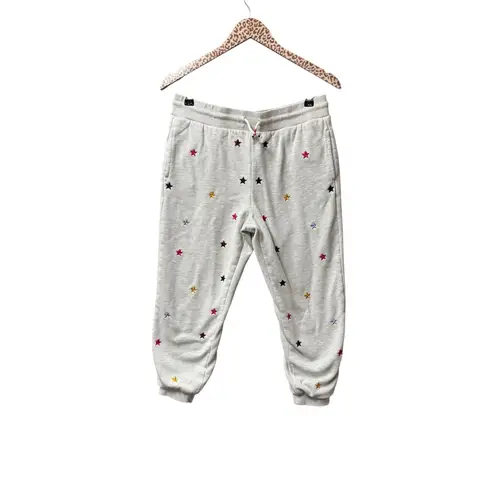 Marine layer Signature Lined Star Embroidered Joggers Sweatpants Grey Gray Large