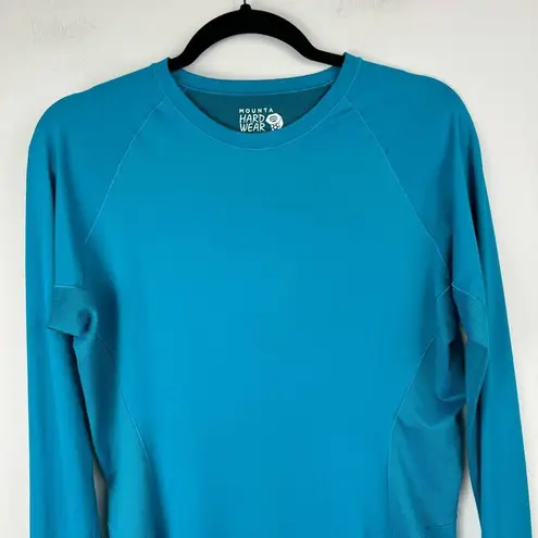 Mountain Hardwear Womens Long Sleeve Crewneck Top Sz Large Teal Blue