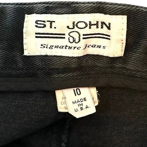 St. John Women’s Signature High Rise Straight Leg Jeans Faded Black Size 10