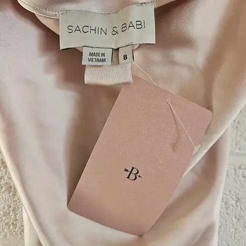 Sachin + Babi NWT Winter Slip Dress in Gold Size 8 Satin Tie Back