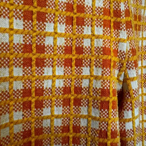 Urban Outfitters EUC  Orange Yellow Plaid Flare Pull On Pants Womens Small