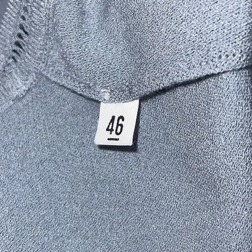 Missoni Womens Vintage Ladder Lace Crew Neck Long Sleeve Pullover Top Blue Gray