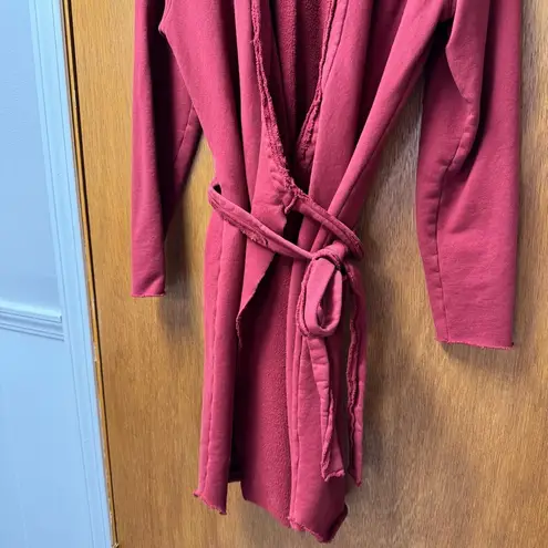 Frank & Eileen Willa Long Sleeve Triple Fleece Mini Wrap Dress Cranberry Red XL