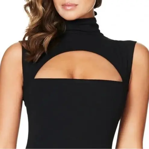Nookie MANHATTAN HIGH NECK BLACK CUT OUT MIDI BODYCON DRESS SUPER SEXY RARE