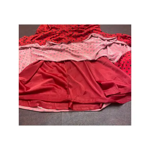 Lindy Bop Red Black Polka Dot Ruched Fit & Flare Dress Bow Shoulder Size US 20