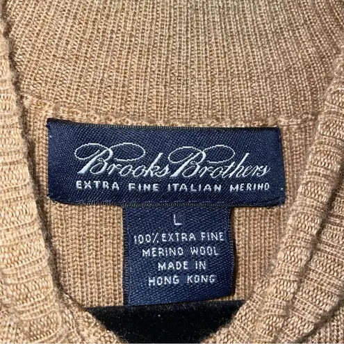 Brooks Brothers Extra Fine Merino Wool Sweater Women L Ribbed Neutral Normcore