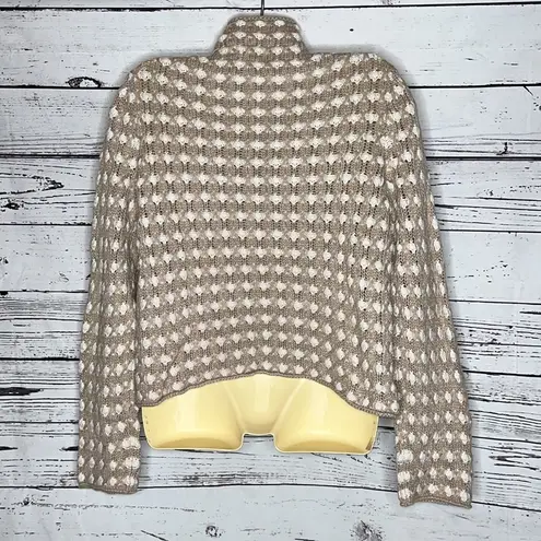 Sleeping on Snow Sz L Chunky Open Weave Popcorn Turtleneck Wool/Cashmere Sweater Size L - Image 4