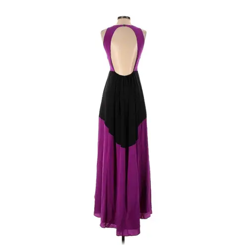Tibi NWT Matte Silk Contrast Colorblock in Purple Open Back Maxi Dress 6 $675